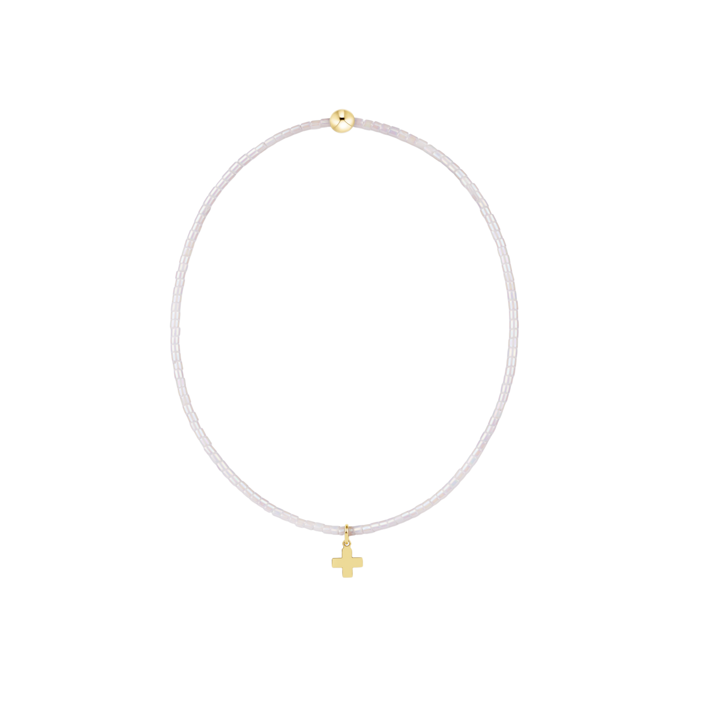 E Newton Hope Classic Silky White Signature Cross Charm