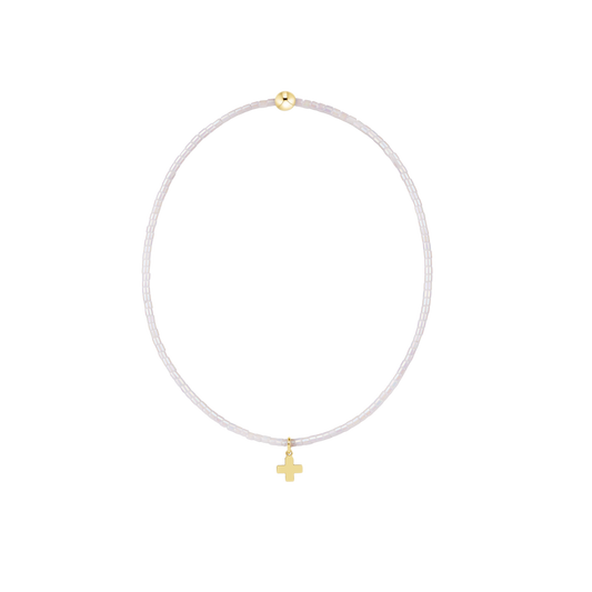 E Newton Hope Classic Silky White Signature Cross Charm