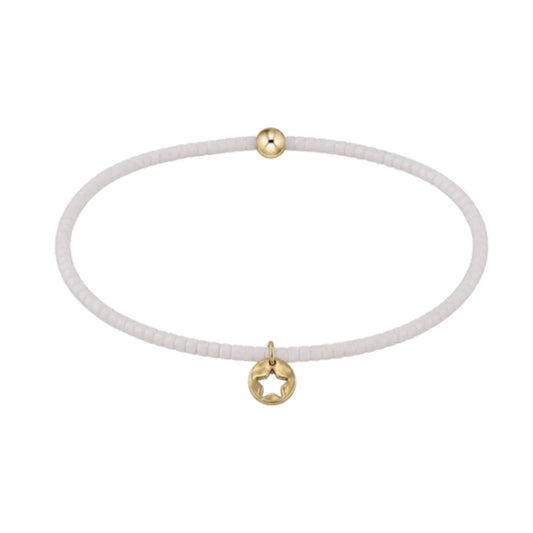 E Newton Hope Classic Bracelet White Star Small Gold Disc