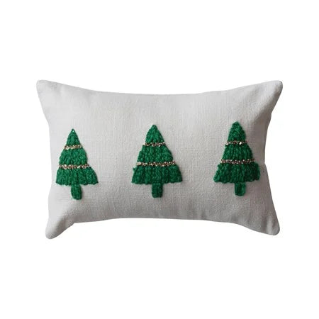 Green Christmas Trees Pillow