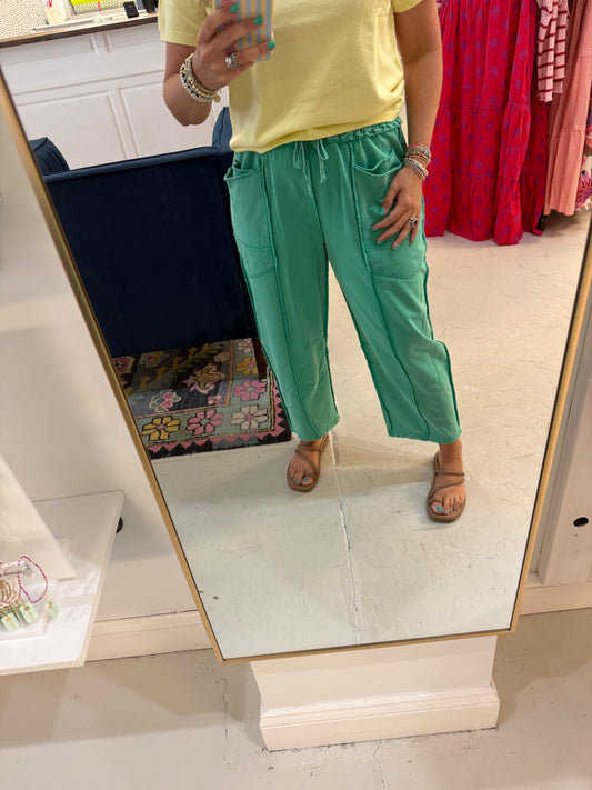 Atlas Green Washed Pants