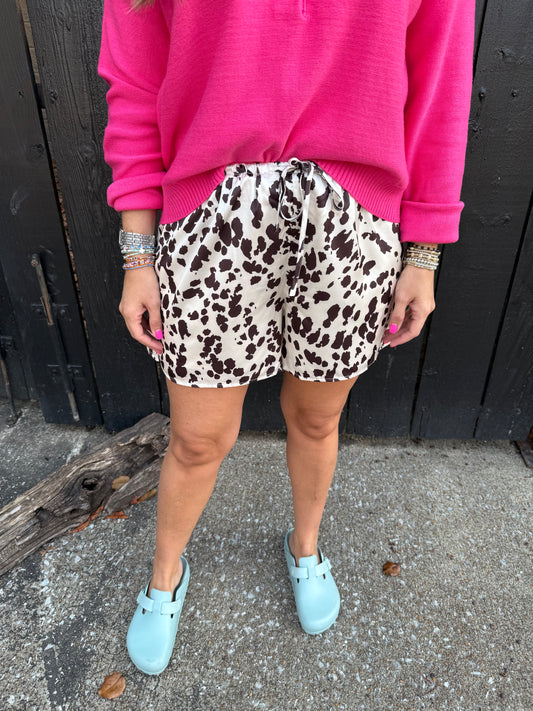 Callie Cow Print Shorts