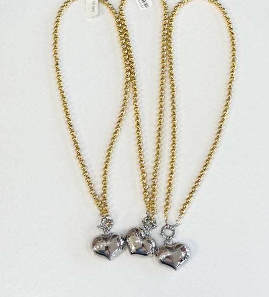 Gold Heart Chain Necklace