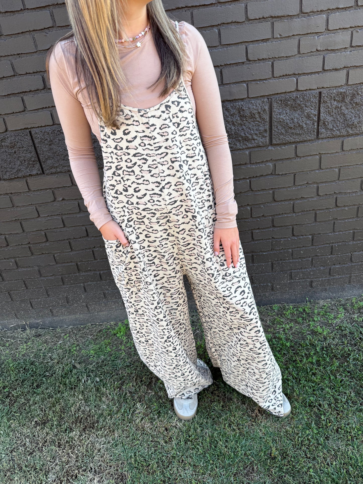 Dax Leopard Jumpsuit Cream