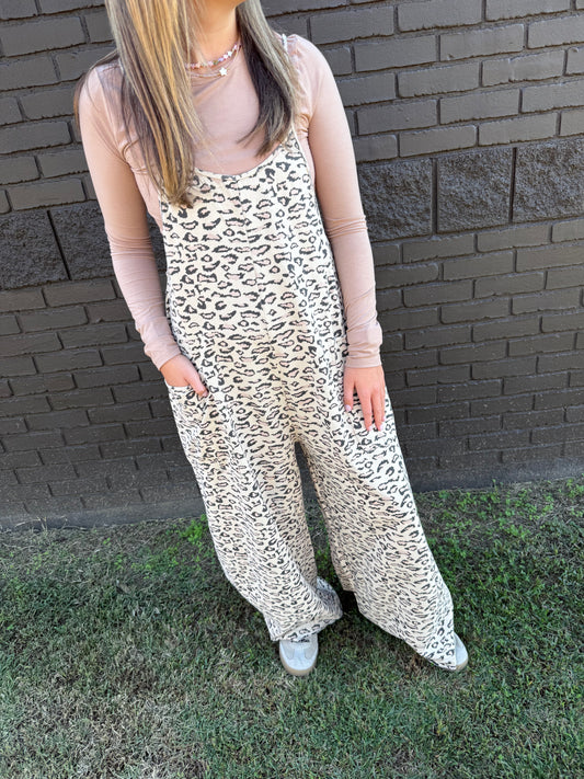 Dax Leopard Jumpsuit Cream