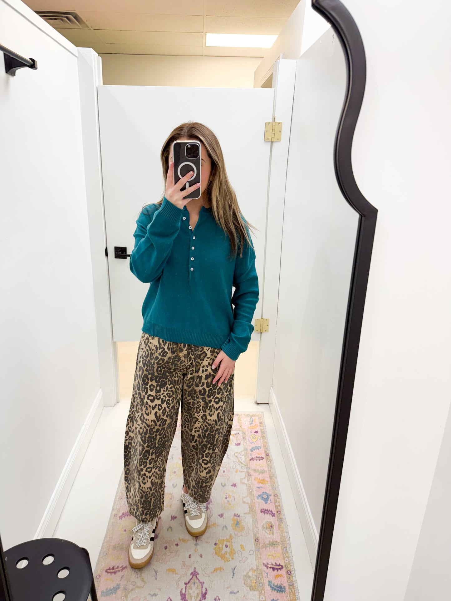 Punchy Emerald Henley Top