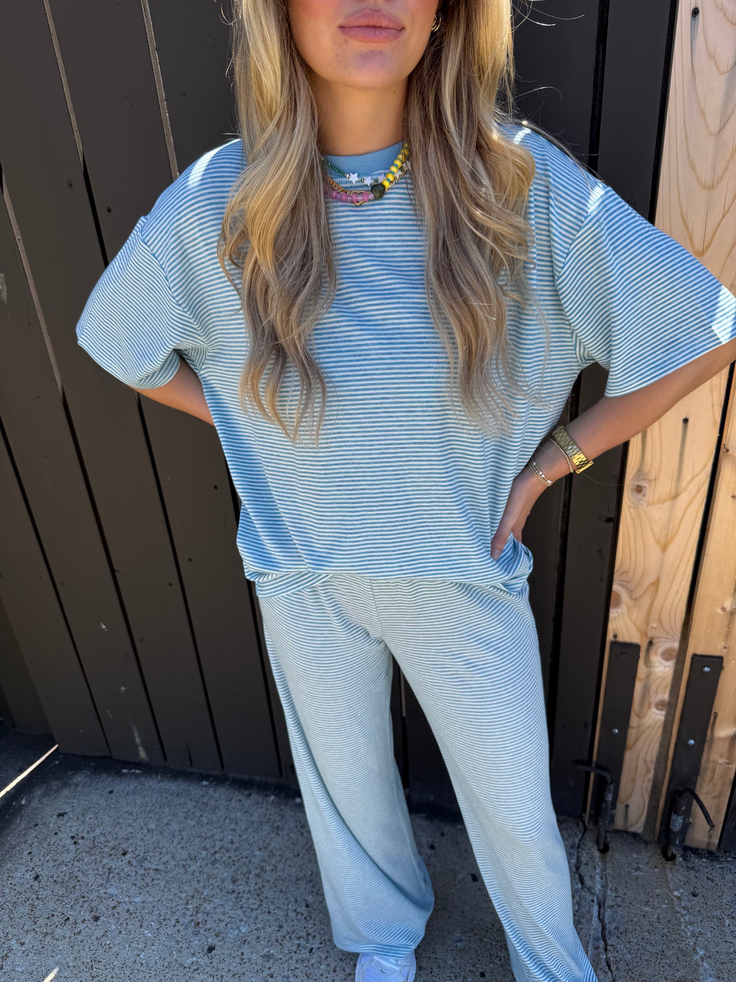 Lola Stripe Top Blue