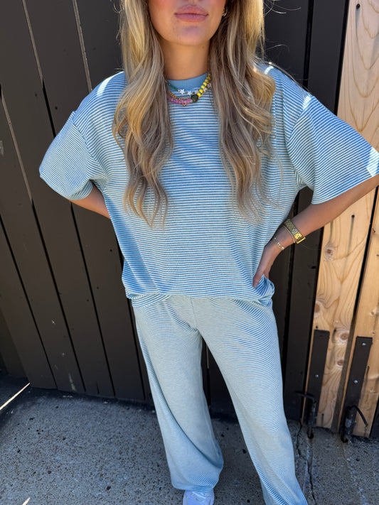 Lola Stripe Top Blue