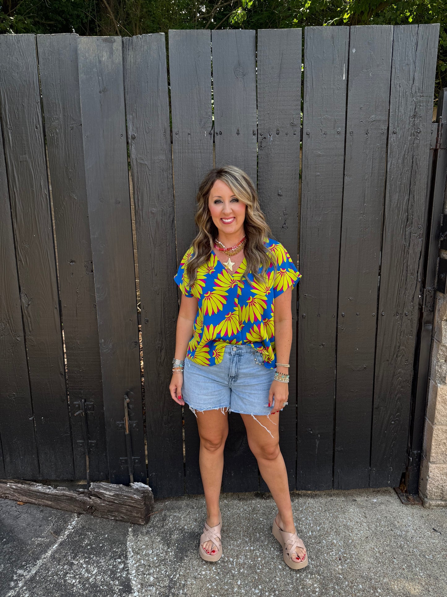 Arly Blue Floral Top