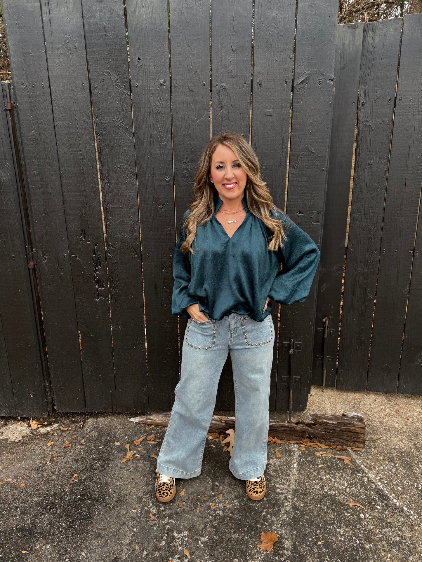 Out On The Town Green Top