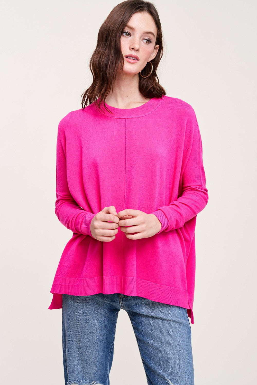 Pink Dolman Sweater