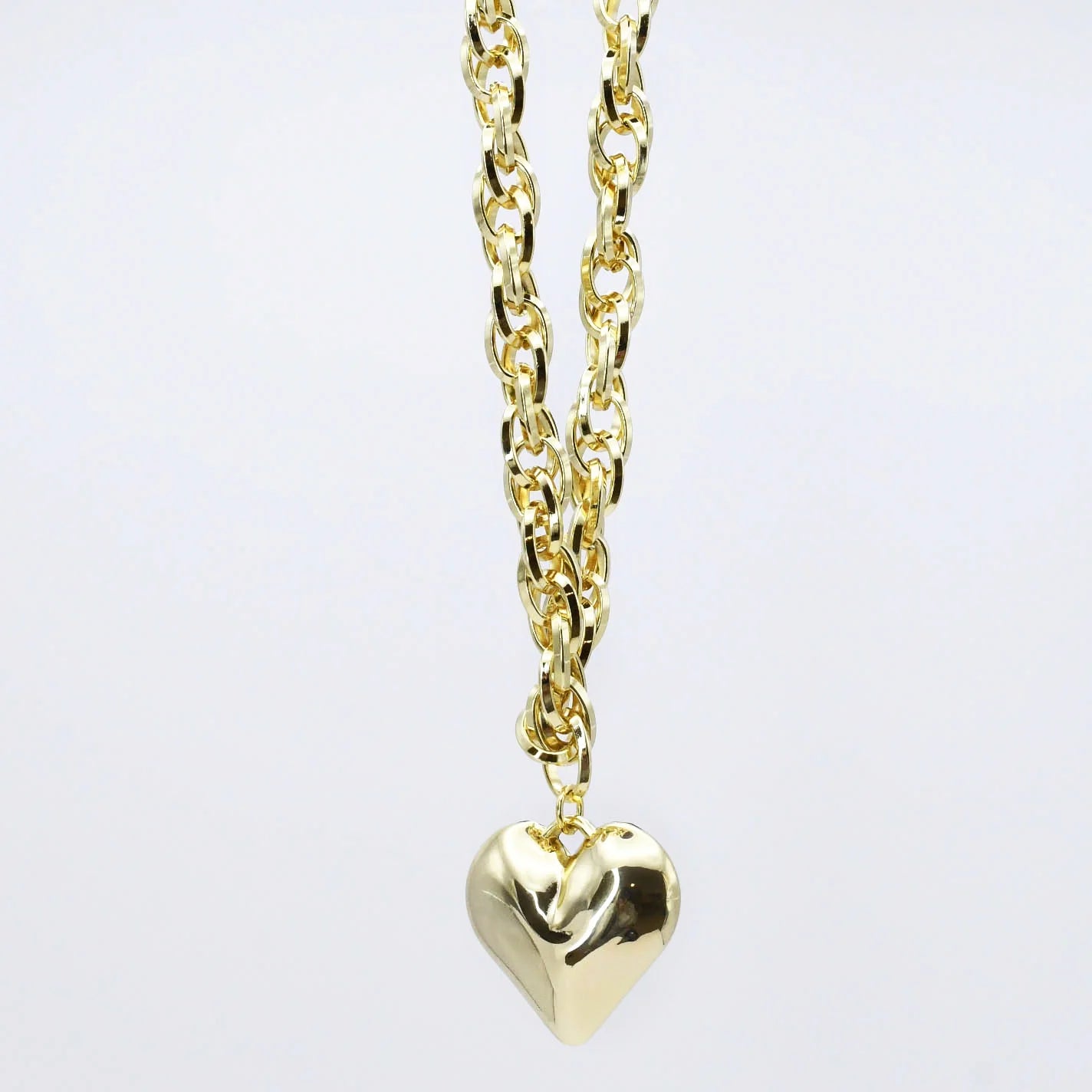 Chunky Heart Gold Necklace