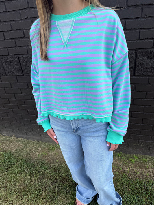 Henry Stripe Top Mint