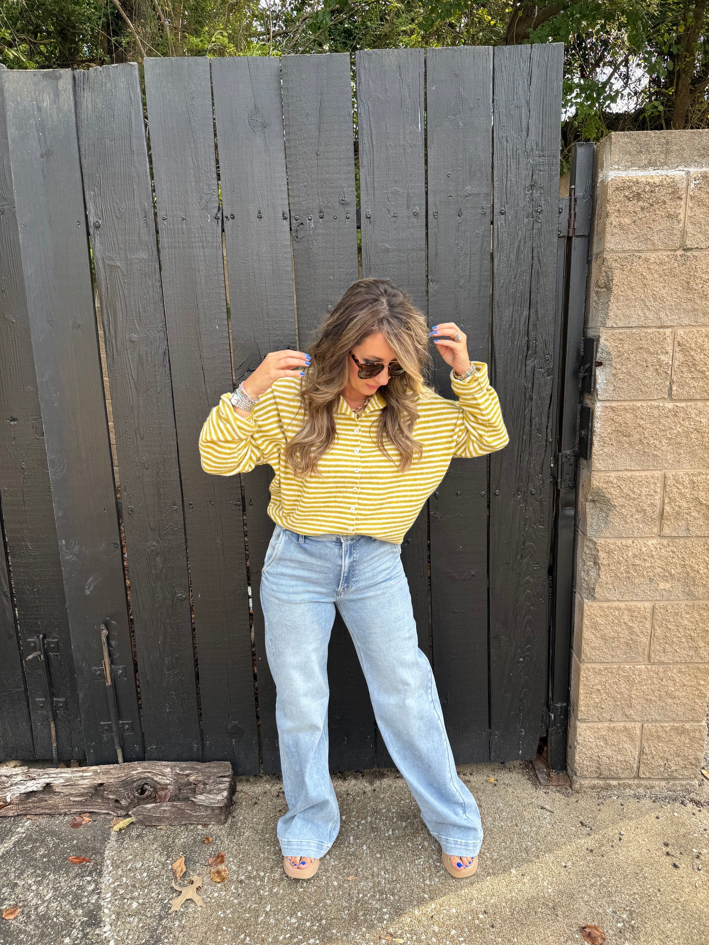 Piper Mustard Stripe Cardigan