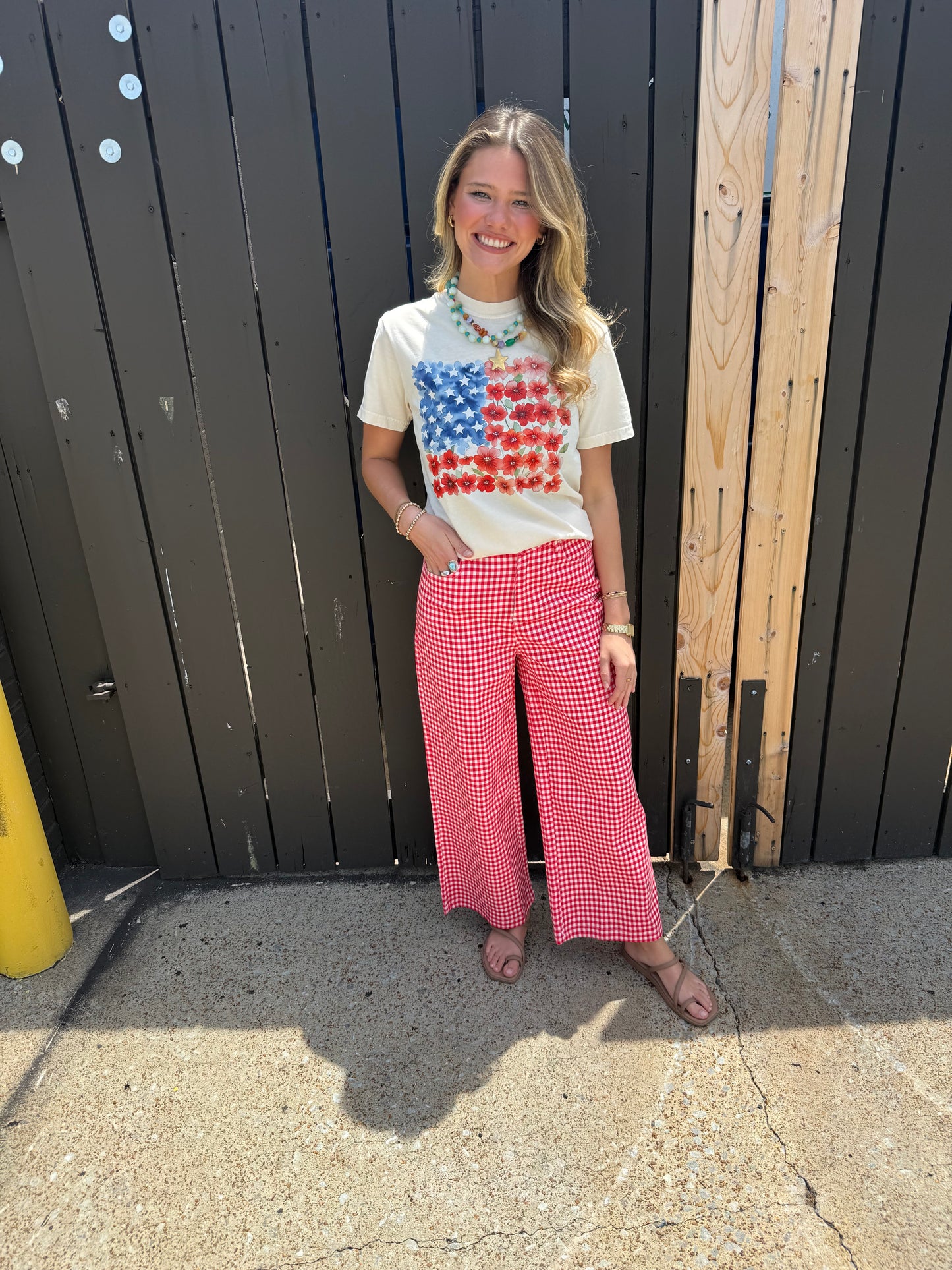 Watercolor Floral Flag Tee