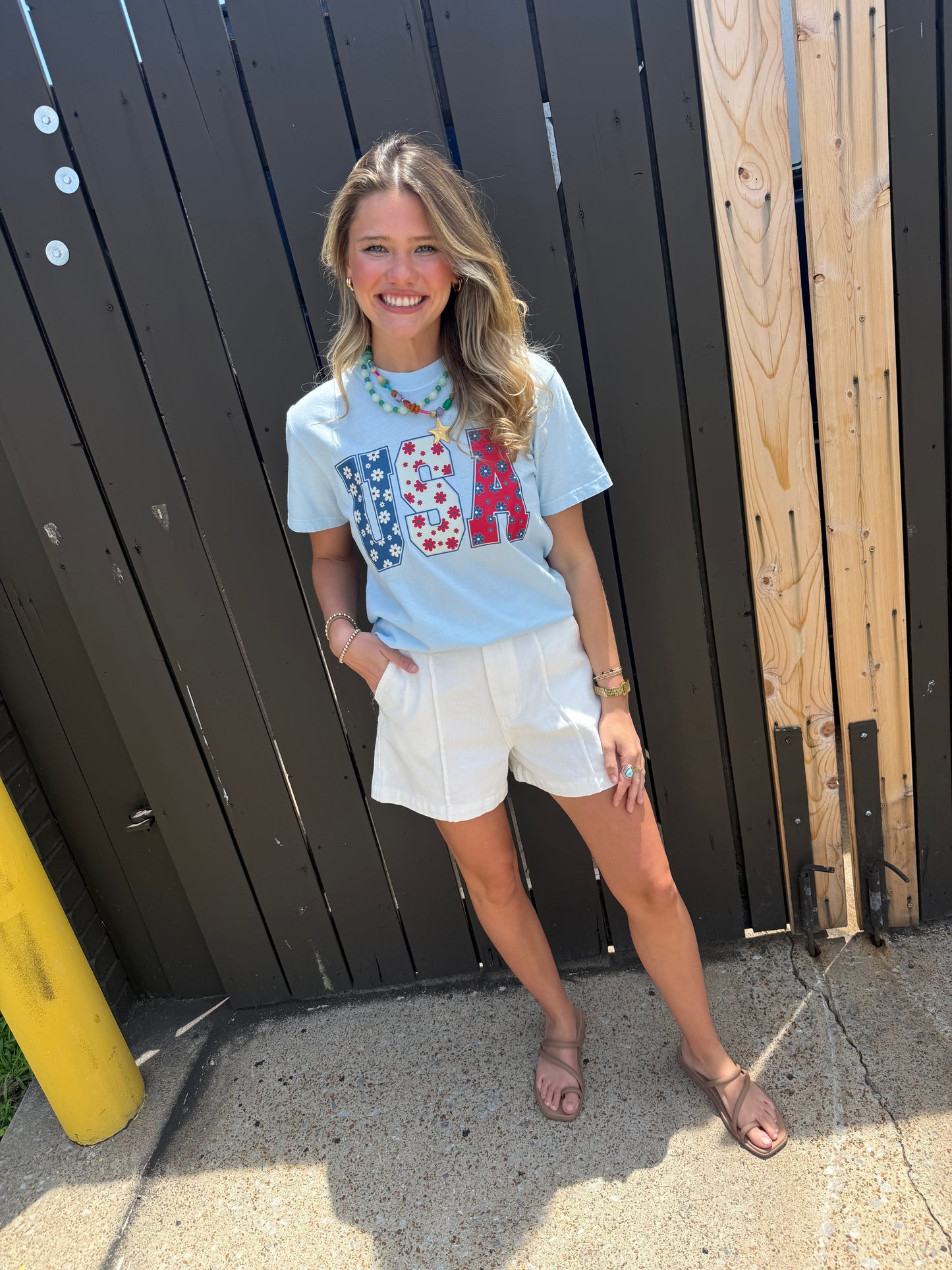 USA Floral Tee