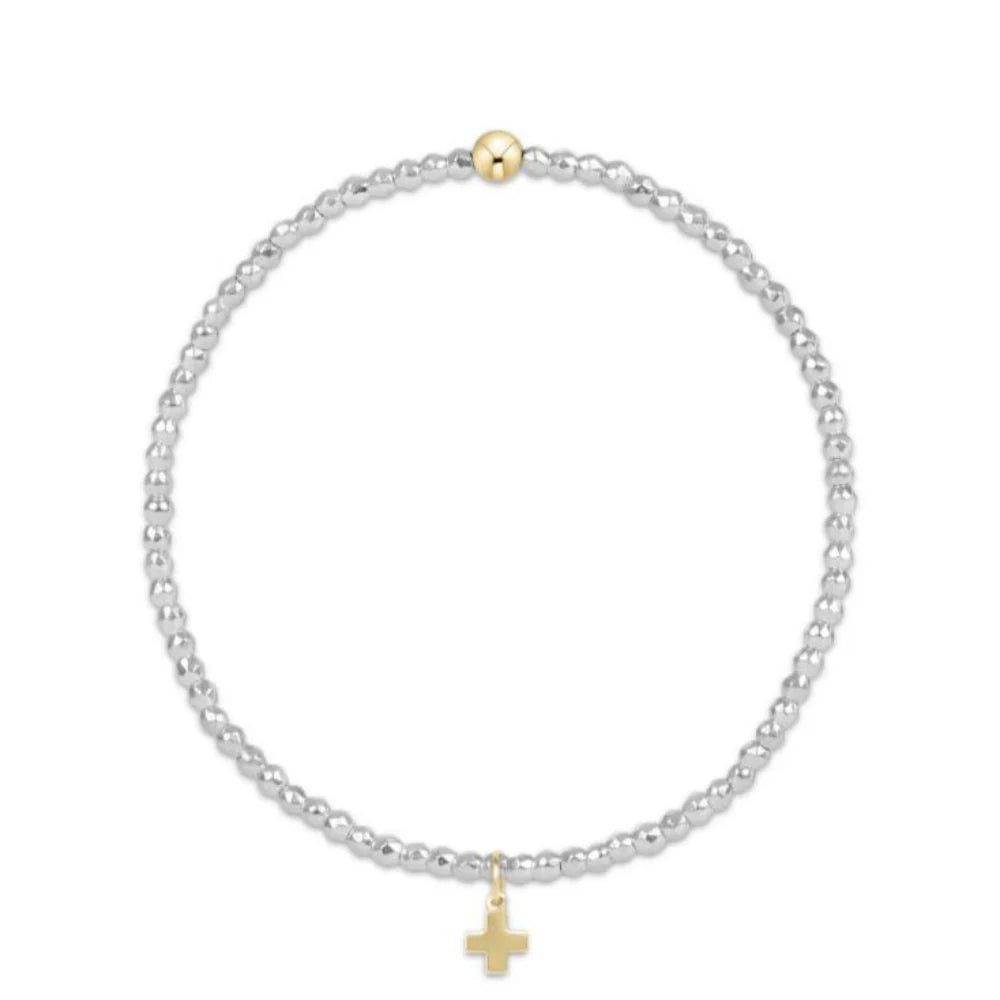 e girl Bright Silver Hematite 2mm Small Cross