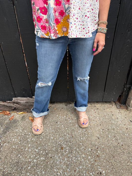 Kent HR Crop Straight Jeans