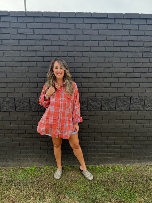 Poppy Plaid Shacket