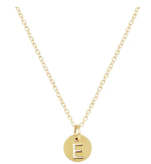 E Newton 16" Necklace Respect Gold Disc E