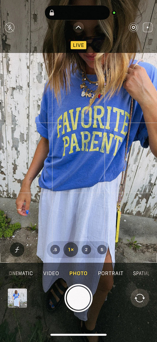 Favorite Parent Graphic Tee Blue/Yellow