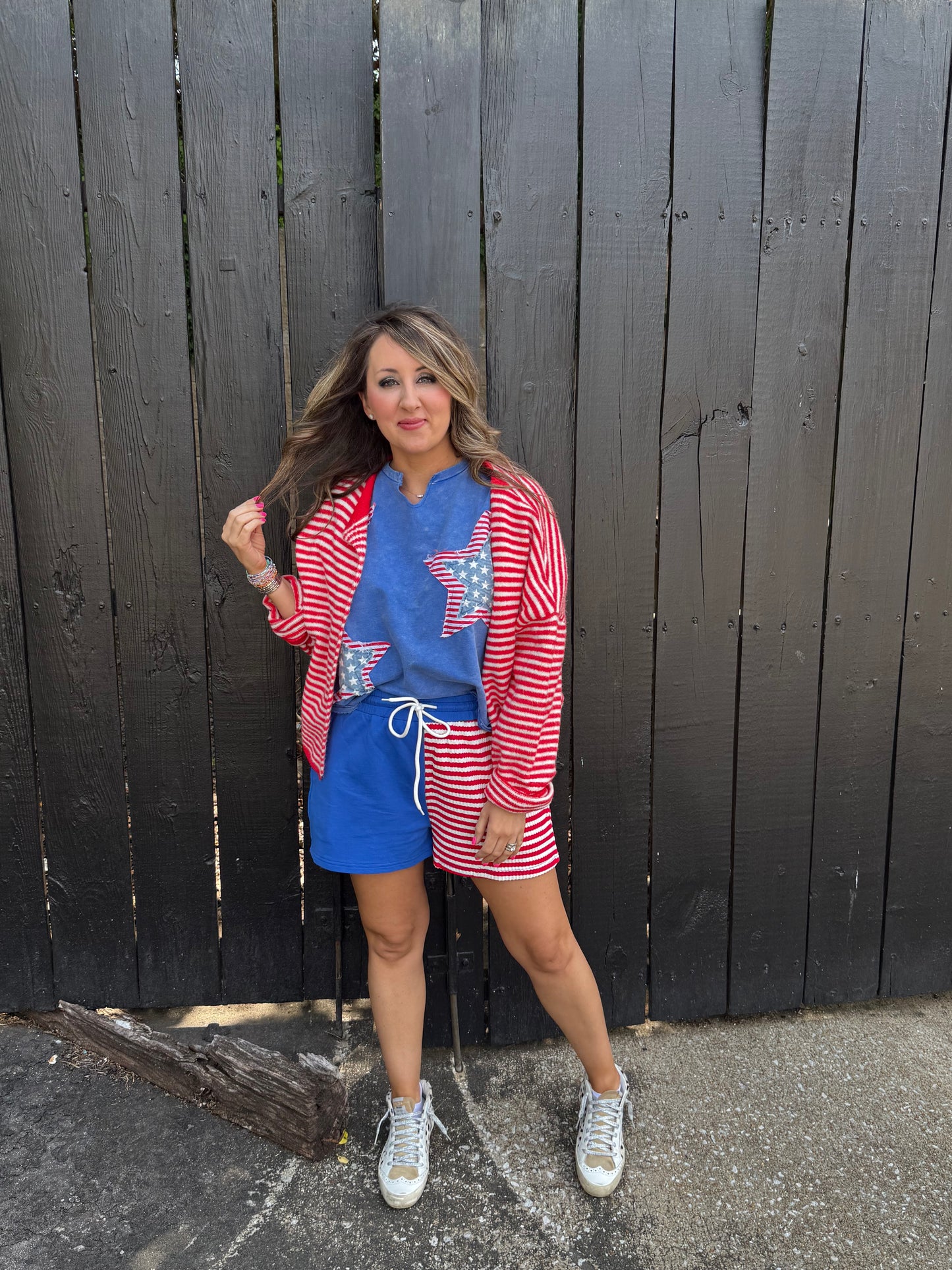 USA Stars Blue Top