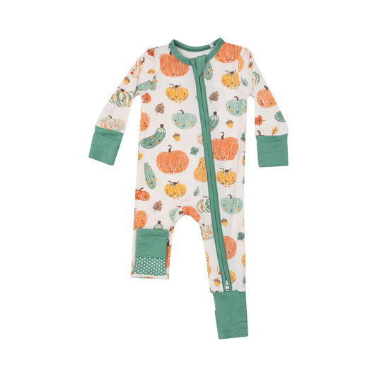 Angel Dear Crayon Pumpkins 2 Way Zipper Romper