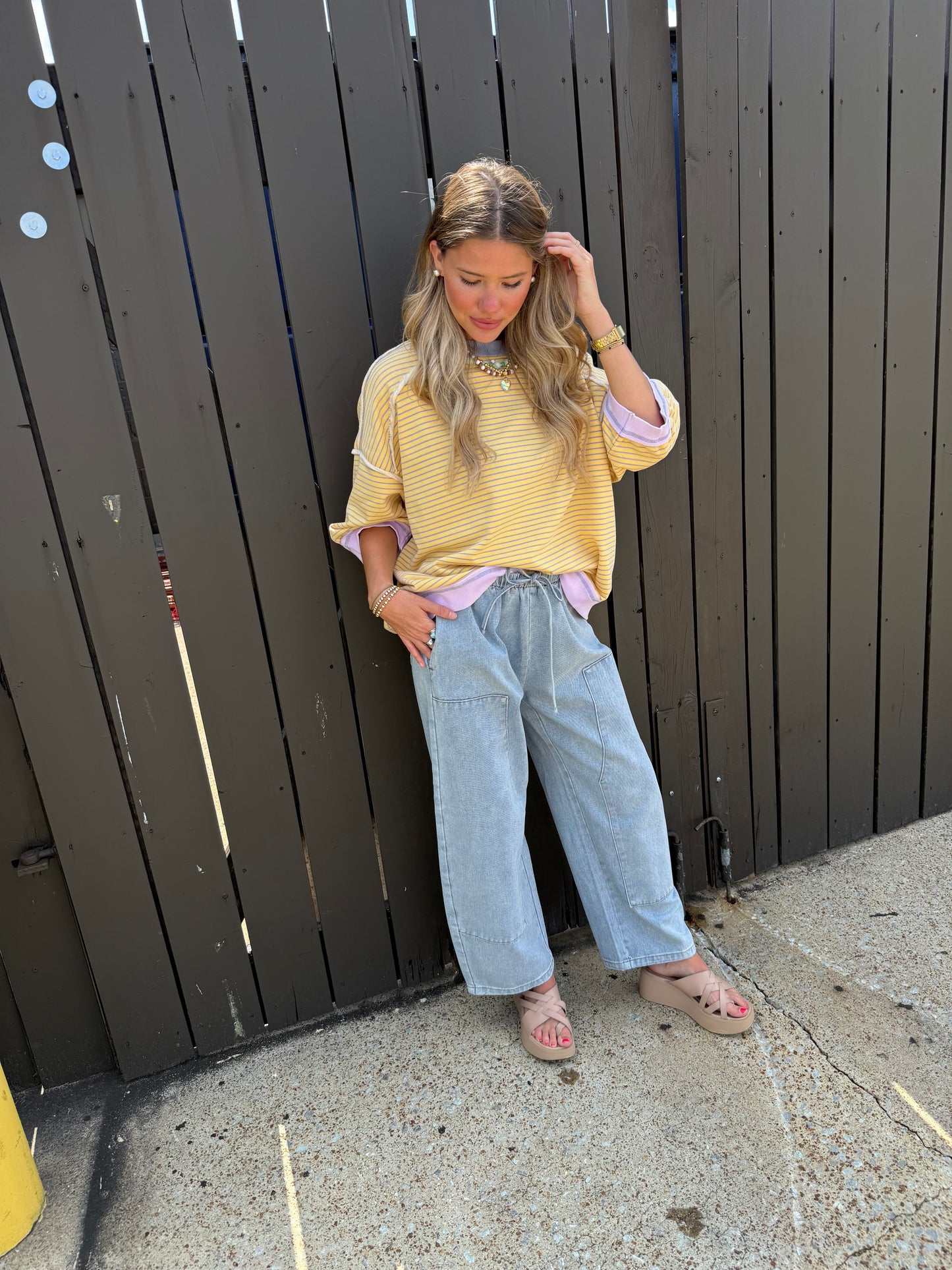 Silly Stripe Lavender Top