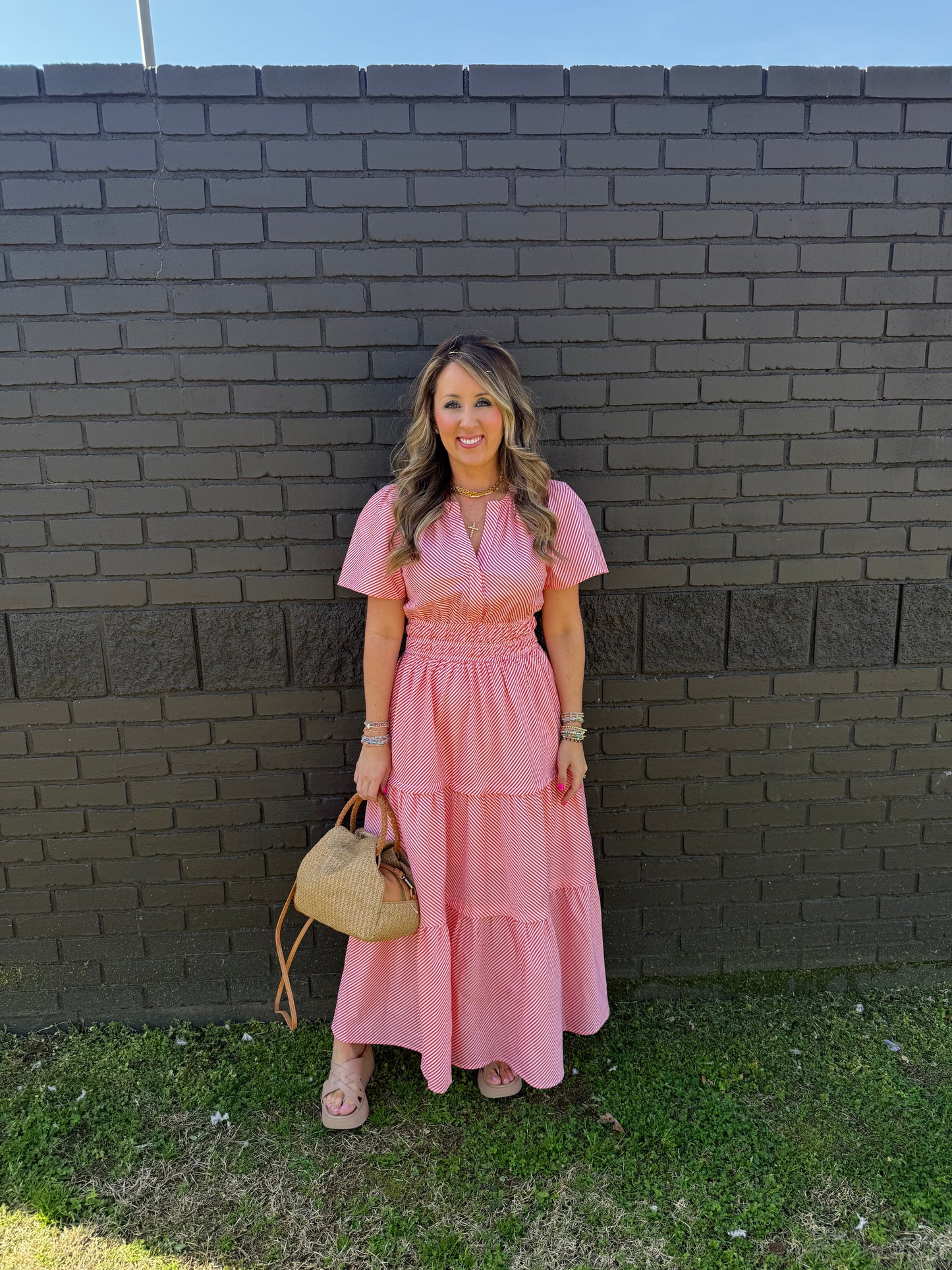 Tangerine Stripe Dress