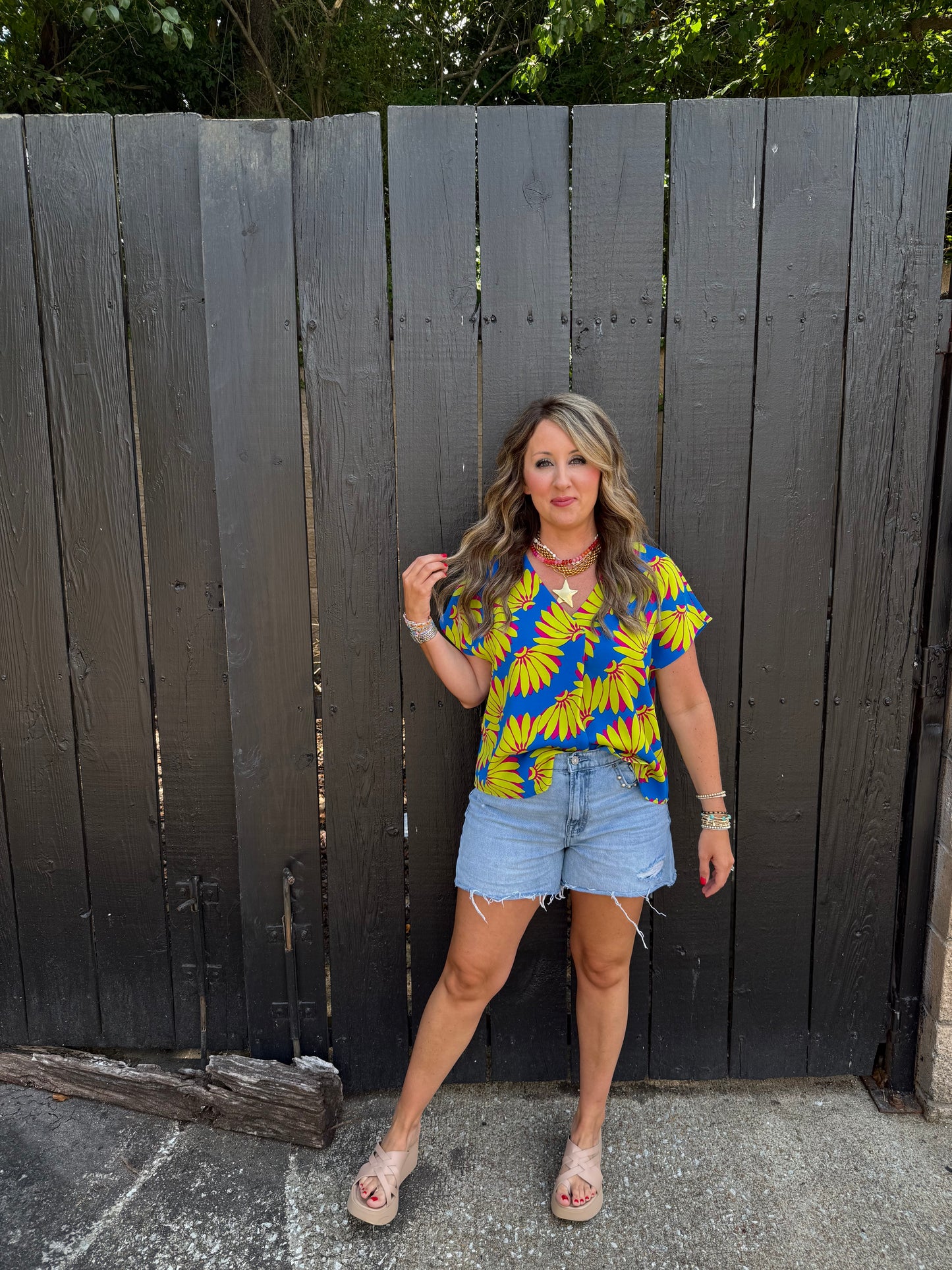 Arly Blue Floral Top