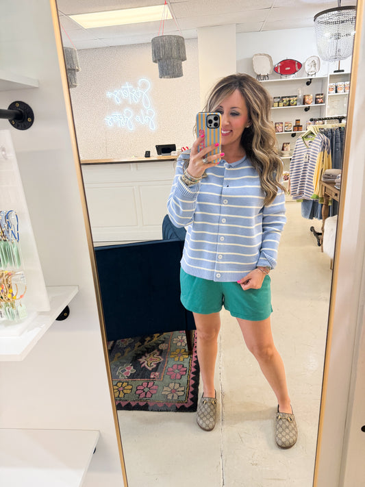 Zia Blue Stripe Cardigan