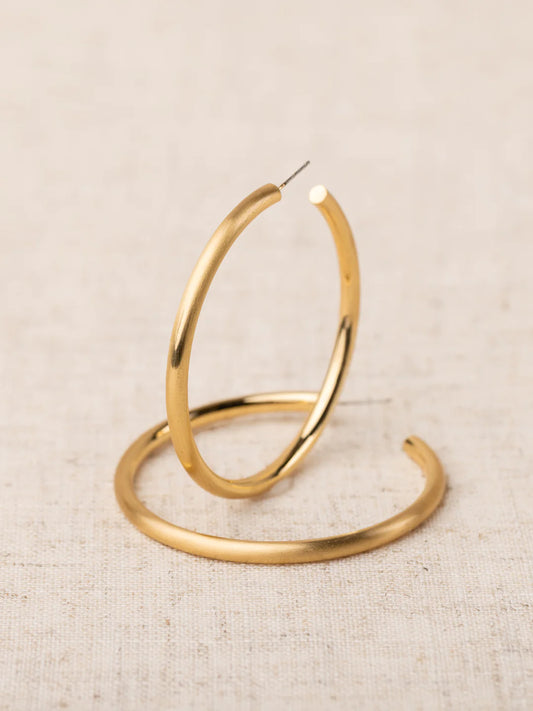 Salem brushed gold earrings