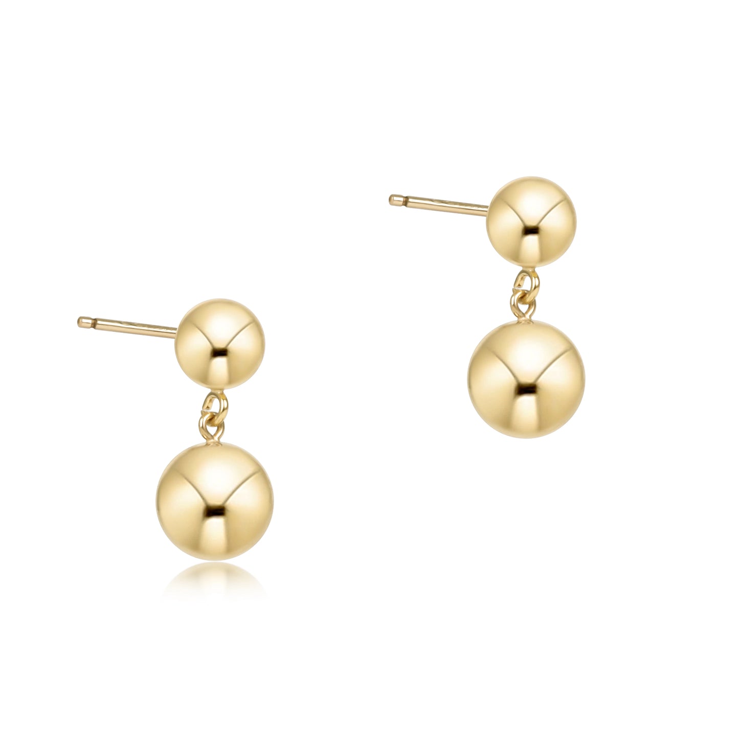 E Newton Classic 8mm Ball Drop Stud Gold