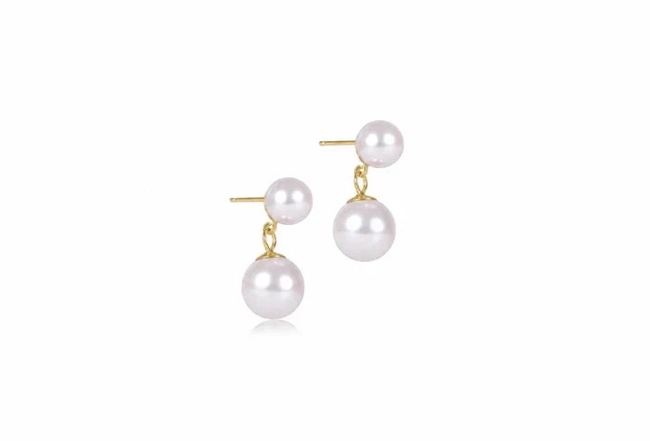 E Newton Classic Pearl 8mm Ball Drop Stud Pearl