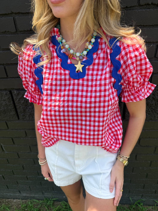Indie Ric Rac Red Top