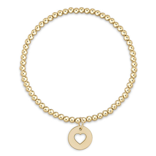 E Newton Classic Gold 3mm Bead Bracelet love gold disc