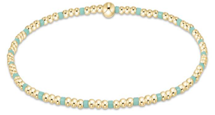 E Girl Hope Sincerity Pattern 2mm Bead Bracelet - Mint