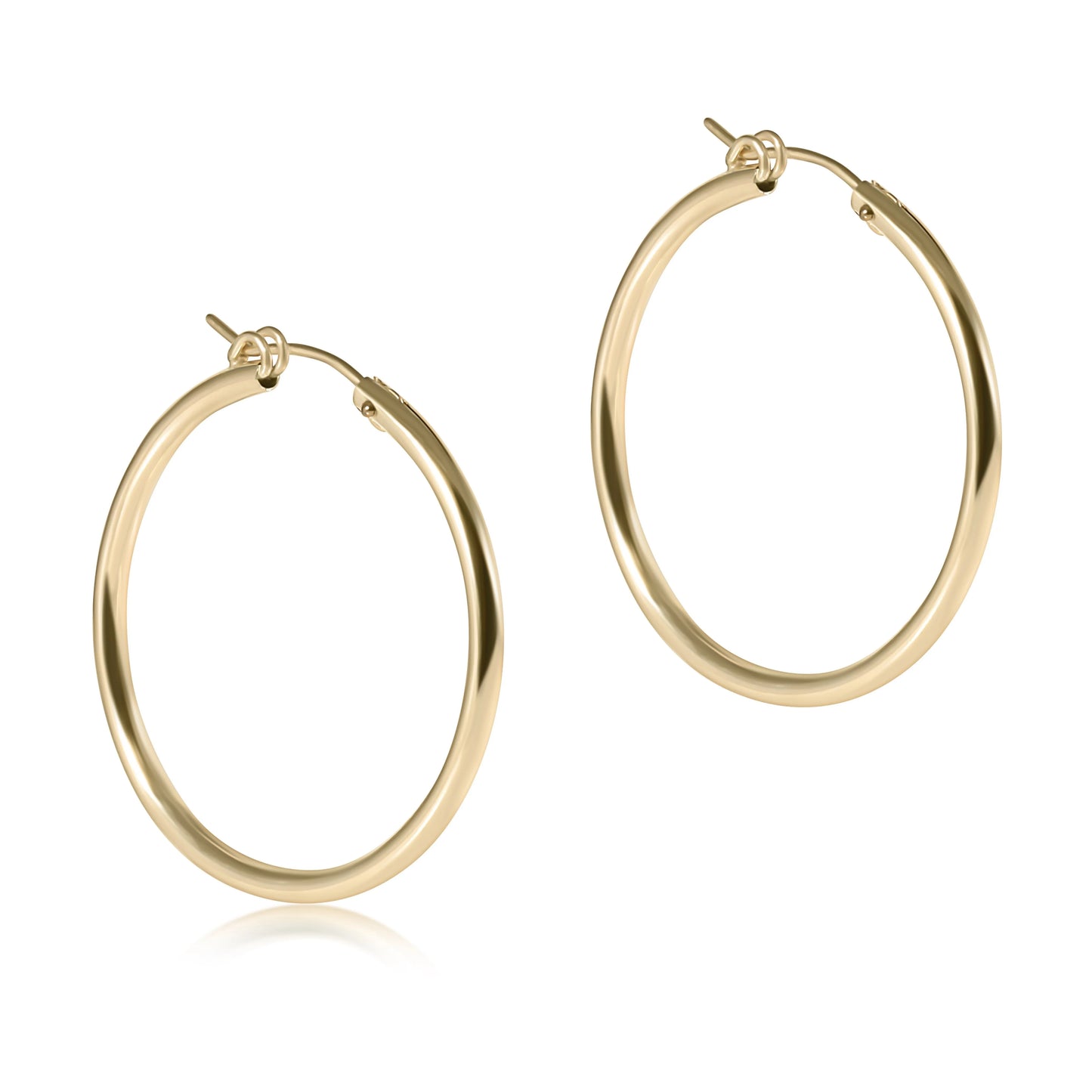 E Newton Round Gold 1.25" Hoop Smooth