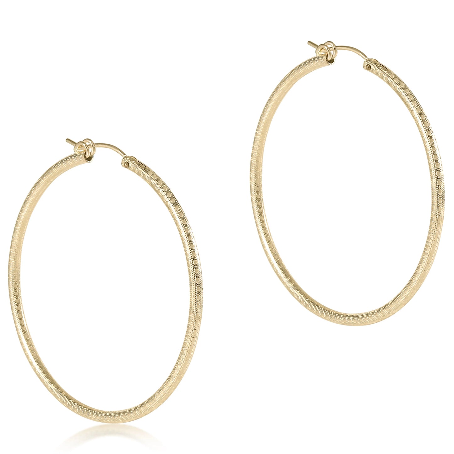 E Newton Round Gold 2" Hoop Textured