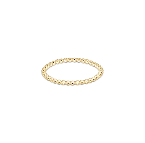 E Newton Classic Gold 1.5mm Bead Ring Size 6