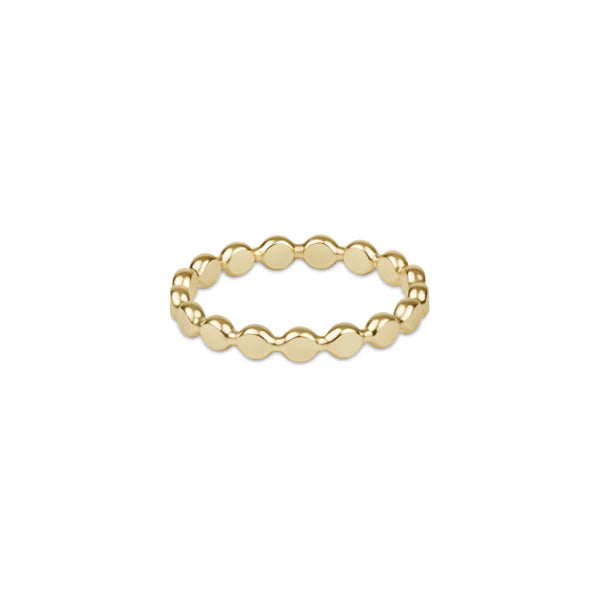 E Newton Classic Gold 2.5mm Beaded Disc Ring Size 8