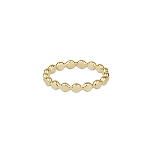 E Newton Classic Gold 2.5mm Beaded Disc Ring Size 7