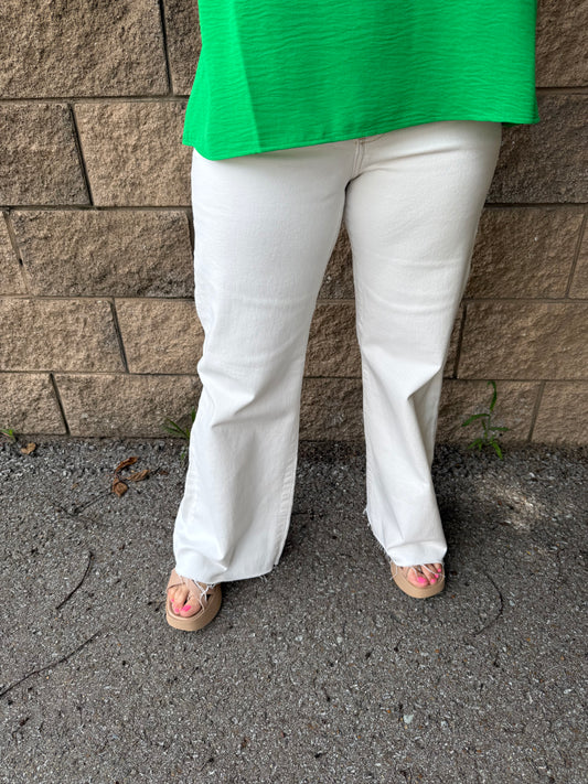 Tia Cream Wide Leg Pants