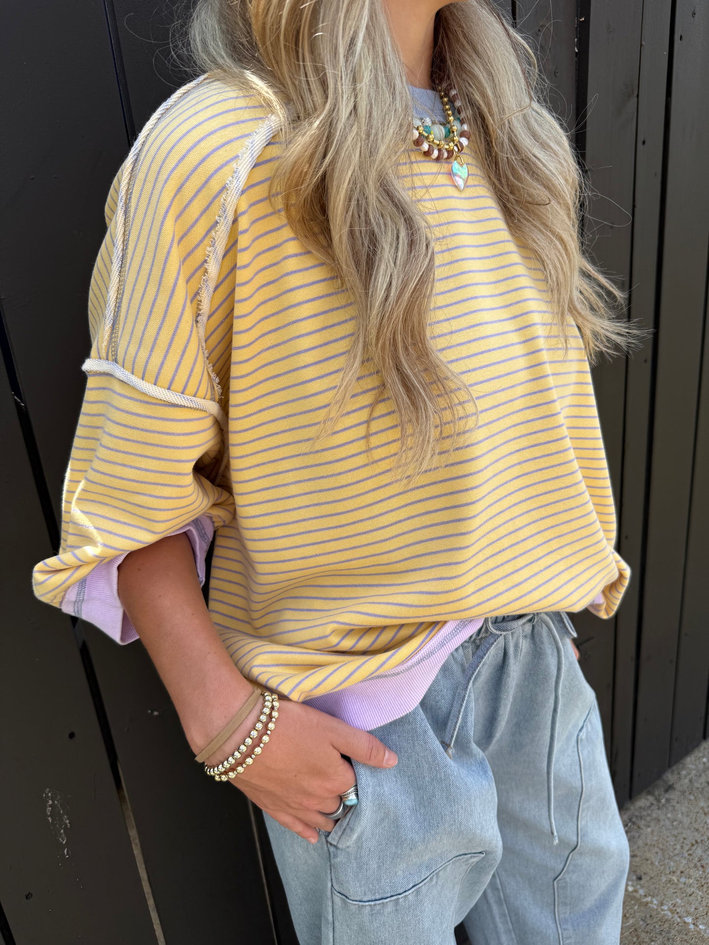 Silly Stripe Lavender Top