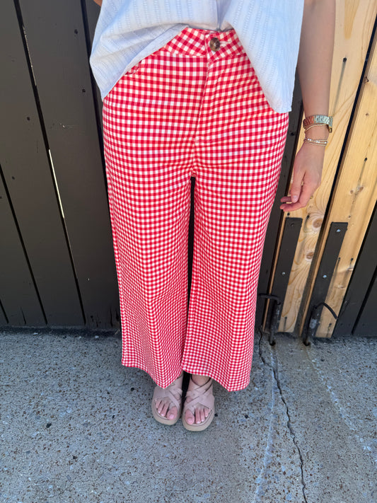 Gigi Gingham Red Pants