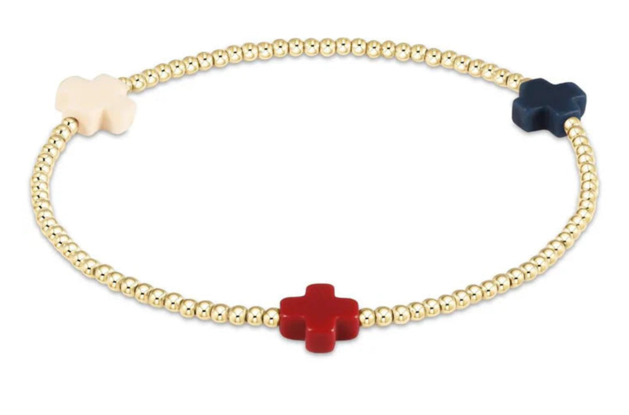 E Newton Signature cross gold 3mm firecracker