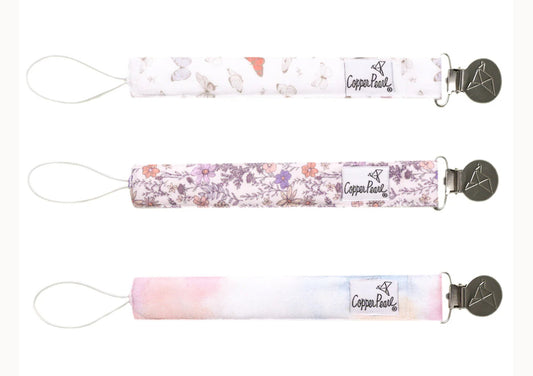 Copper Pearl Binky Clip Flora