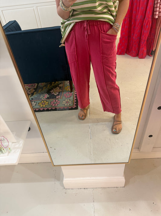 Atlas Red Washed Pants