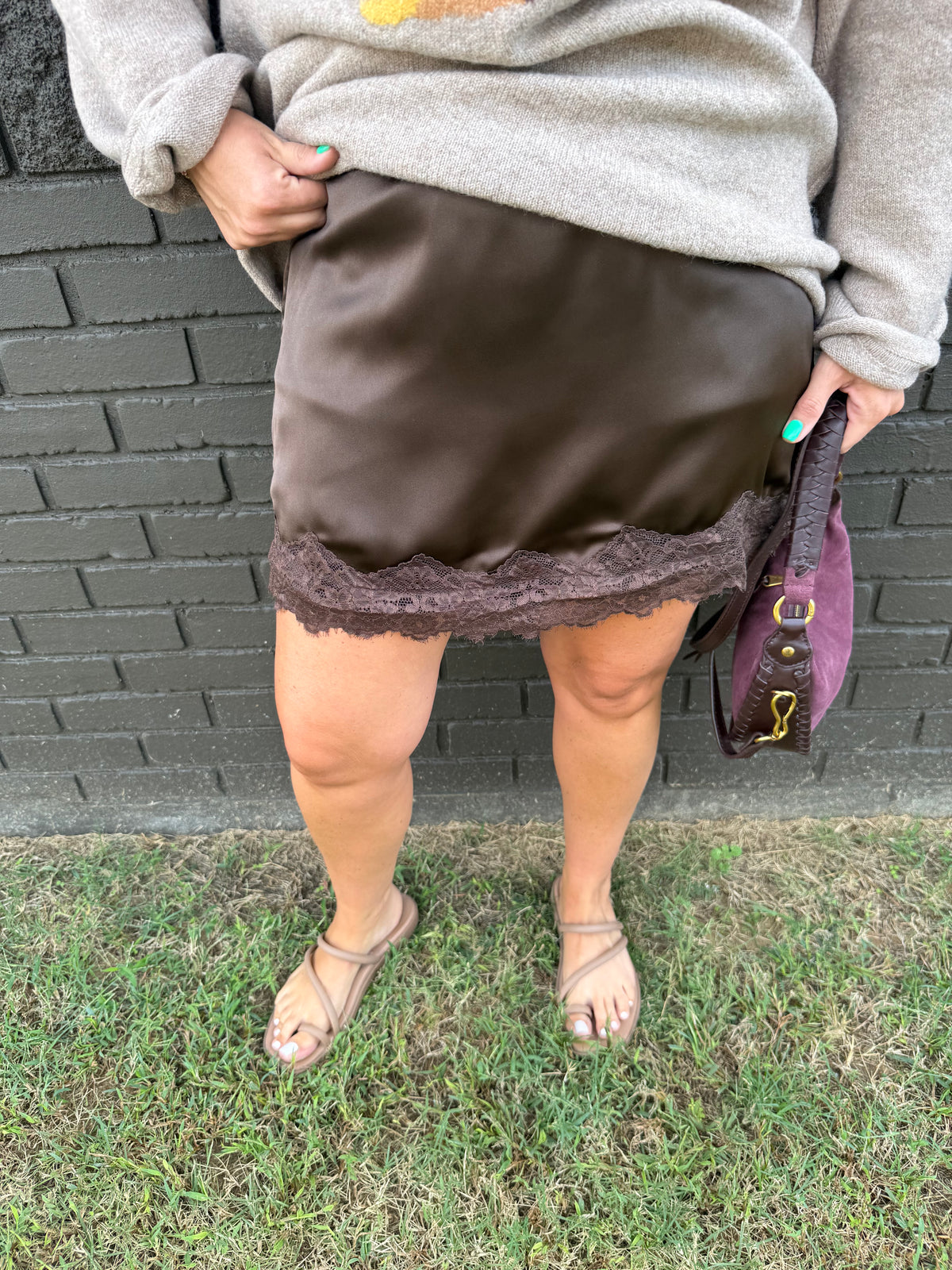 Lacey Espresso Mini Skort