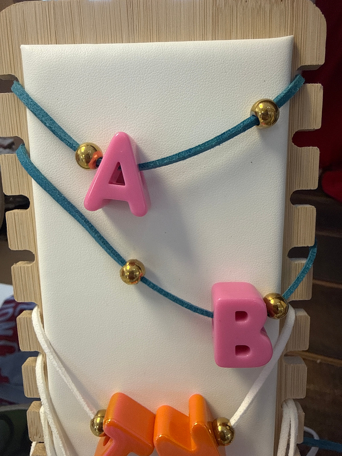 Bubble Initial Necklace Blue/Pink